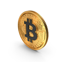 Black Bitcoin Symbol On A Gold Coin PNG & PSD Images
