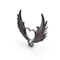 Black Evil Winged Heart Symbol PNG & PSD Images
