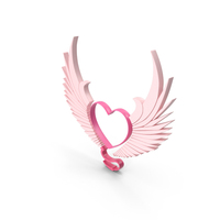 Pink Evil Winged Heart Symbol PNG & PSD Images