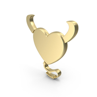 Heart Symbol Evil Gold PNG & PSD Images