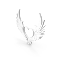 Wings Heart Devil  White PNG & PSD Images