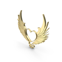 Wings Heart Devil Gold PNG & PSD Images
