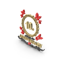 Anniversary Celebrate  10 Gold PNG & PSD Images