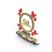Anniversary Celebrate  50 Gold PNG & PSD Images