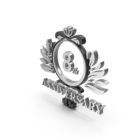 Silver 8th Anniversary Symbol PNG & PSD Images