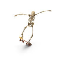 Worn Skeleton Skateboarder Jumping PNG & PSD Images