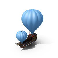 Flying Ship Blue PNG & PSD Images