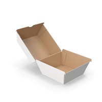 White Burger Box Opened PNG & PSD Images