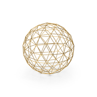 Golden Wire Sphere PNG & PSD Images