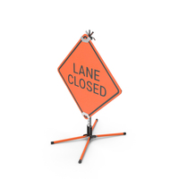 Movable Lane Closed Road Sign PNG & PSD Images