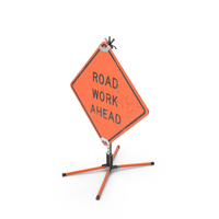 Movable Dirty Road Work Ahead Sign PNG & PSD Images