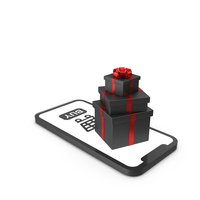 Smartphone with 3 Shopping Boxes PNG & PSD Images