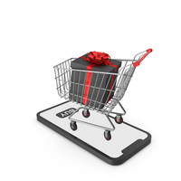 Smartphone with Shopping Cart and Gift Box PNG & PSD Images