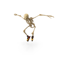 Worn Skeleton Jumping With Roller Skates PNG & PSD Images