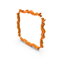 Square Leafe Frame Orange PNG & PSD Images