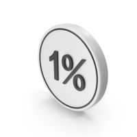 Percentage 1 Coin Black White PNG & PSD Images