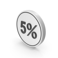Percentage 5 Coin Black White PNG & PSD Images