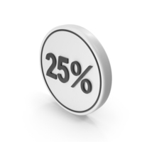 Percentage 25 Coin Black White PNG & PSD Images
