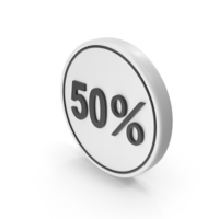Percentage 50 Coin Black White PNG & PSD Images
