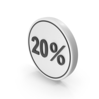 Percentage 20 Coin Black White PNG & PSD Images