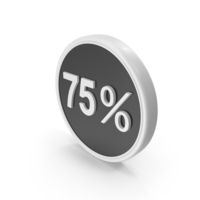 Percentage 75 Coin Black White PNG & PSD Images