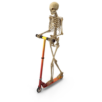 Worn Skeleton Riding A Scooter PNG & PSD Images