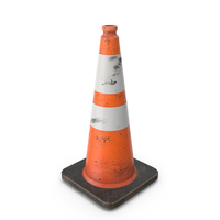 Dirty 28 Inch Safety Cone PNG & PSD Images