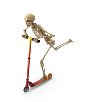 Worn Skeleton Speeding On A Scooter PNG & PSD Images