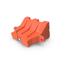Damaged Red Plastic Safety Barrier PNG & PSD Images