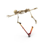 Worn Skeleton Stumbles On A Scooter PNG & PSD Images