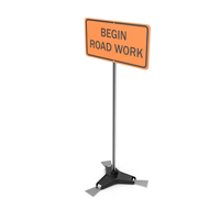 Road Work Sign Begin PNG & PSD Images
