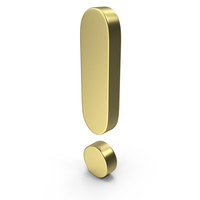 Golden Exclamation Sign PNG & PSD Images