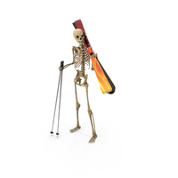 Worn Skeleton Skier PNG & PSD Images