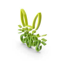 Happy Easter Festival Rabbit Logo Green PNG & PSD Images