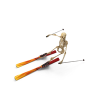 Worn Skeleton Skiing Turning PNG & PSD Images