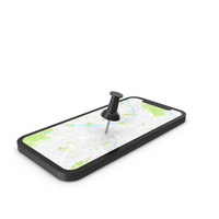 Smartphone With Black Pin On A Map PNG & PSD Images