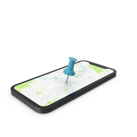 Smartphone With Blue Pin On A Map PNG & PSD Images