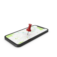 Smartphone with Red Pin and Map PNG & PSD Images