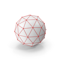 White Red Network Sphere PNG & PSD Images