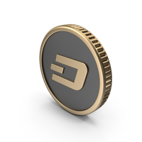 Gold Dash Cryptocurrency Coin PNG & PSD Images