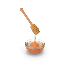 Wooden Honey Dipper With Bowl PNG & PSD Images