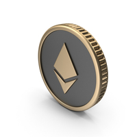 Gold Ethereum Cryptocurrency Coin PNG & PSD Images
