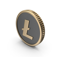 Gold Litecoin Cryptocurrency Coin PNG & PSD Images