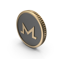 Gold Monero Cryptocurrency Coin PNG & PSD Images