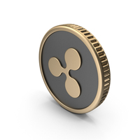 Gold Ripple Cryptocurrency Coin PNG & PSD Images