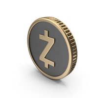 Gold Zcash Cryptocurrency Coin PNG & PSD Images