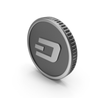 Silver Dash Cryptocurrency Coin PNG & PSD Images