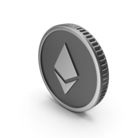 Silver Ethereum Cryptocurrency Coin PNG & PSD Images