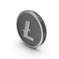 Silver Litecoin Cryptocurrency Coin PNG & PSD Images