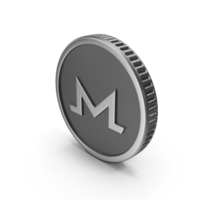 Silver Monero Cryptocurrency Coin PNG & PSD Images